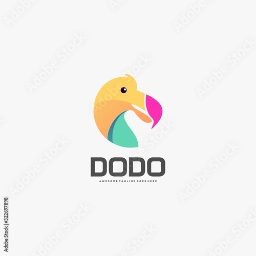 Vector Logo Illustration Dodo Pose Gradient Colorful