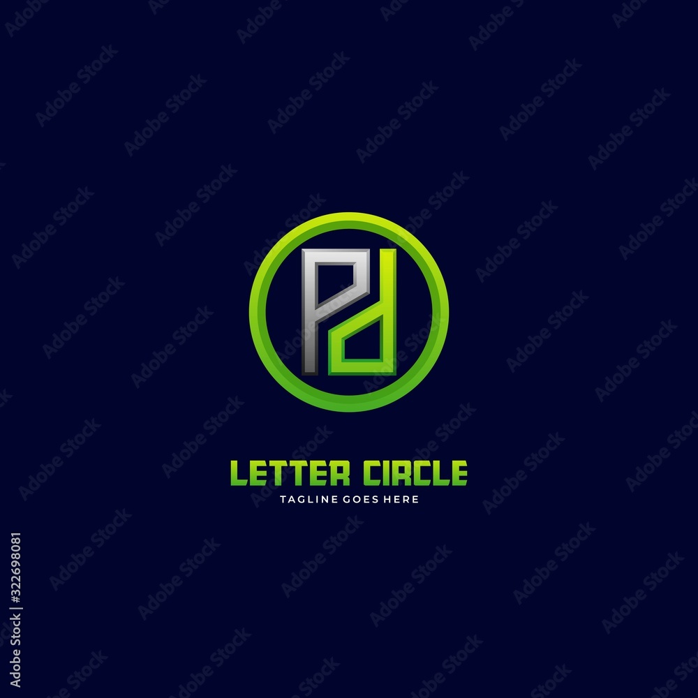 Vector Logo Illustration Letter P With Circle Gradient Colorful Vector Logo Illustration Letter P With Circle Gradient Colorful