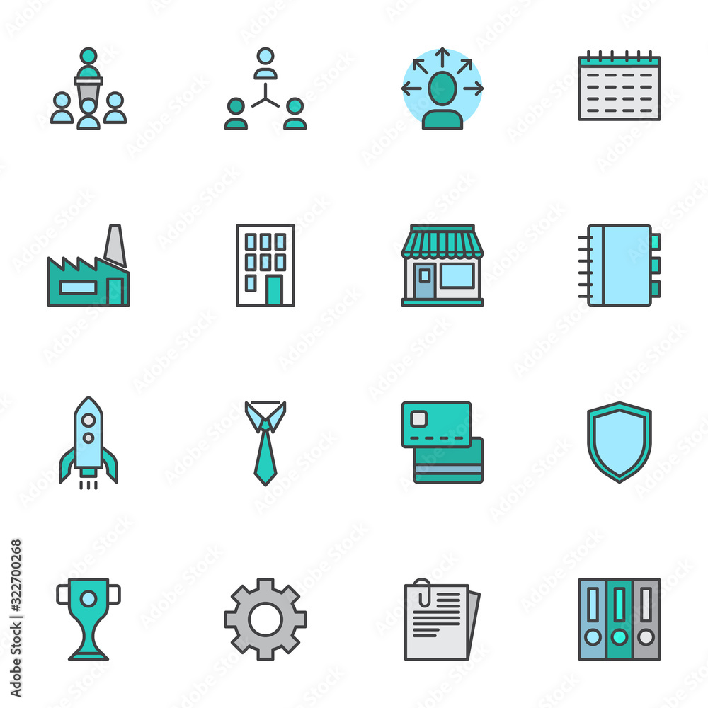 Business startup line icons set. linear style symbols collection