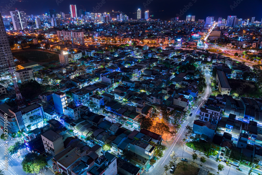 Nightscape of Da Nang city, Vietnam