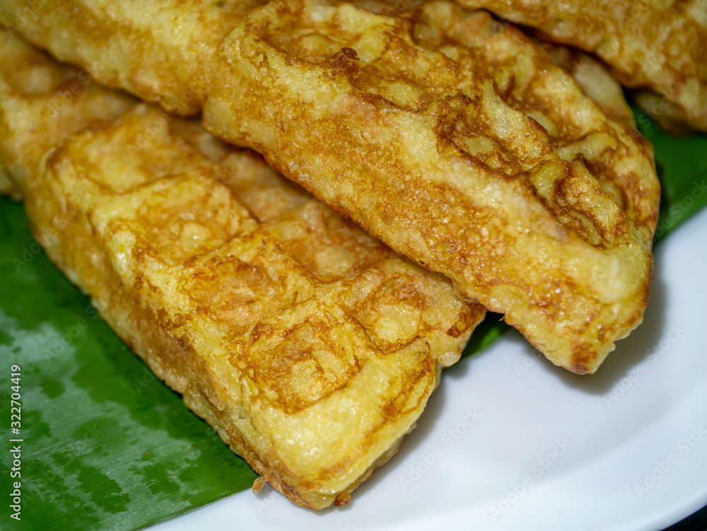 Fresh homemade thai crepes on plate.