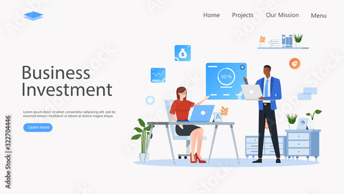 Business Investment Vector Illustration Concept , Suitable for web landing page, ui, mobile app, editorial design, flyer, banner, and other related occasion