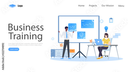 Business Training or Courses Vector Illustration Concept , Suitable for web landing page, ui, mobile app, editorial design, flyer, banner, and other related occasion