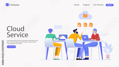 Cloud Computing Services Vector Illustration Concept , Suitable for web landing page, ui, mobile app, editorial design, flyer, banner, and other related occasion