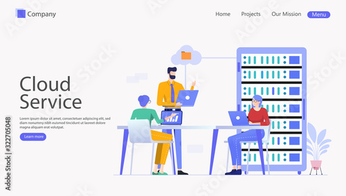 Cloud Computing Services Vector Illustration Concept , Suitable for web landing page, ui, mobile app, editorial design, flyer, banner, and other related occasion