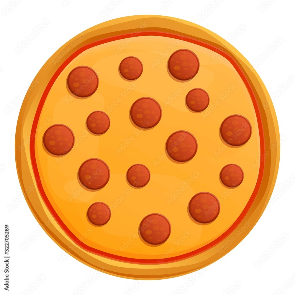 Hot pizza icon. Cartoon of hot pizza vector icon for web design isolated on white background Hot pizza icon. Cartoon of hot pizza vector icon for web design isolated on white background