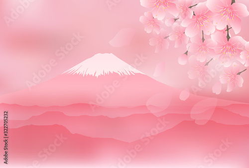 富士山　桜　春　背景