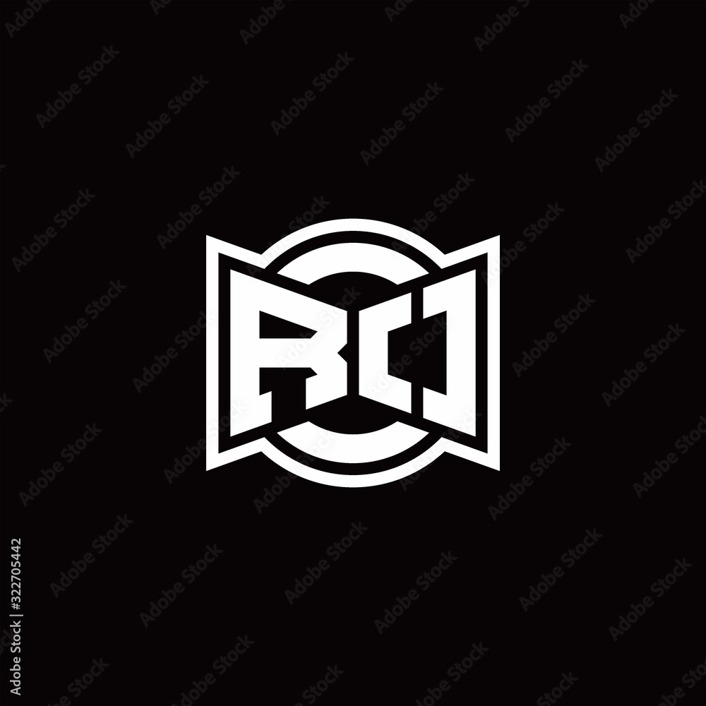 RO logo monogram with ribbon style circle rounded design template RO logo monogram with ribbon style circle rounded design template