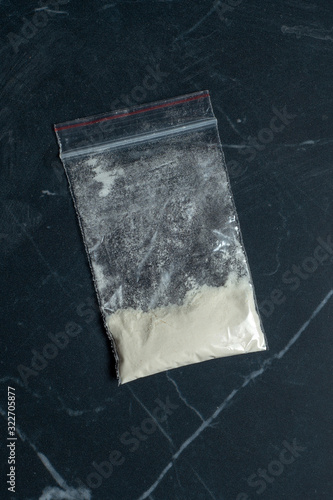addiction: dosed packaging of narcotic substances, cocaine, heroin