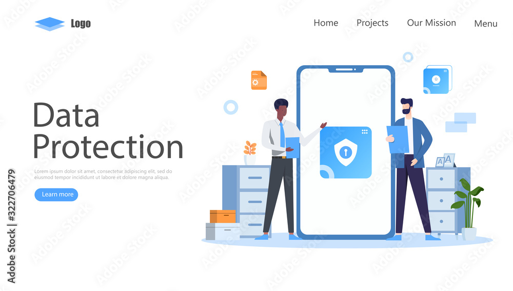 Data Protection Vector Illustration Concept, Suitable for web landing page, ui, mobile app, editorial design, flyer, banner, and other related occasion Data Protection Vector Illustration Concept, Suitable for web landing page, ui, mobile app, editorial design, flyer, banner, and other related occasion