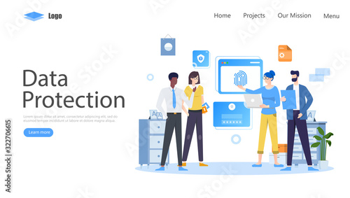 Data Protection Vector Illustration Concept, Suitable for web landing page, ui, mobile app, editorial design, flyer, banner, and other related occasion