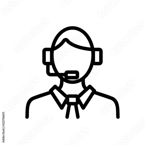 Dispatcher icon vector. Thin line sign. Isolated contour symbol illustration