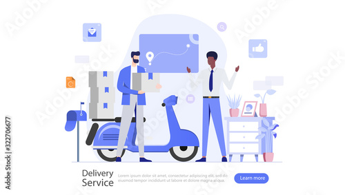 Delivery Service Vector Illustration Concept , Suitable for web landing page, ui, mobile app, editorial design, flyer, banner, and other related occasion