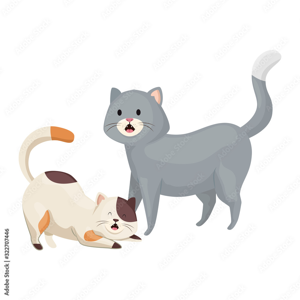 cute little cats animals icon vector illustration design cute little cats animals icon vector illustration design