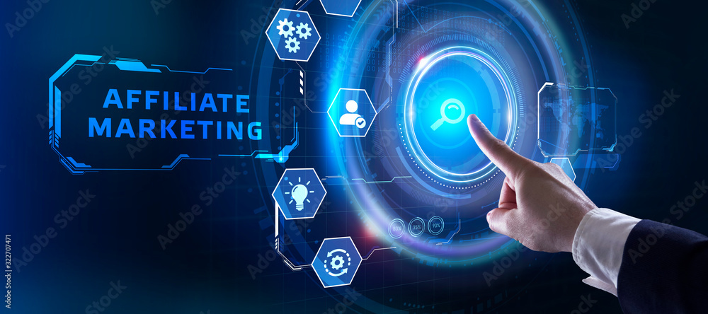 Business, Technology, Internet and network concept. Digital Marketing content planning advertising strategy concept. Affiliate marketing.
