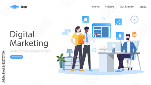 Digital Marketing Vector Illustration Concept, Suitable for web landing page, ui, mobile app, editorial design, flyer, banner, and other related occasion