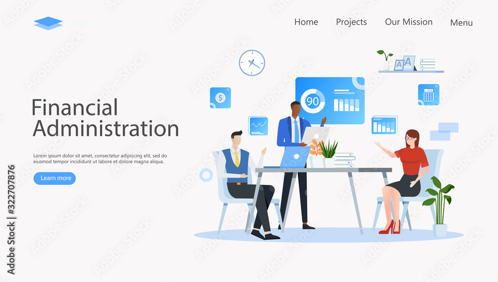 Financial Administration Vector Illustration Concept , Suitable for web landing page, ui, mobile app, editorial design, flyer, banner, and other related occasion