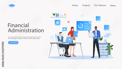 Financial Administration Vector Illustration Concept , Suitable for web landing page, ui, mobile app, editorial design, flyer, banner, and other related occasion