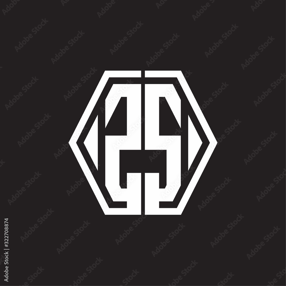 ZS Logo monogram with hexagon line rounded design template ZS Logo monogram with hexagon line rounded design template