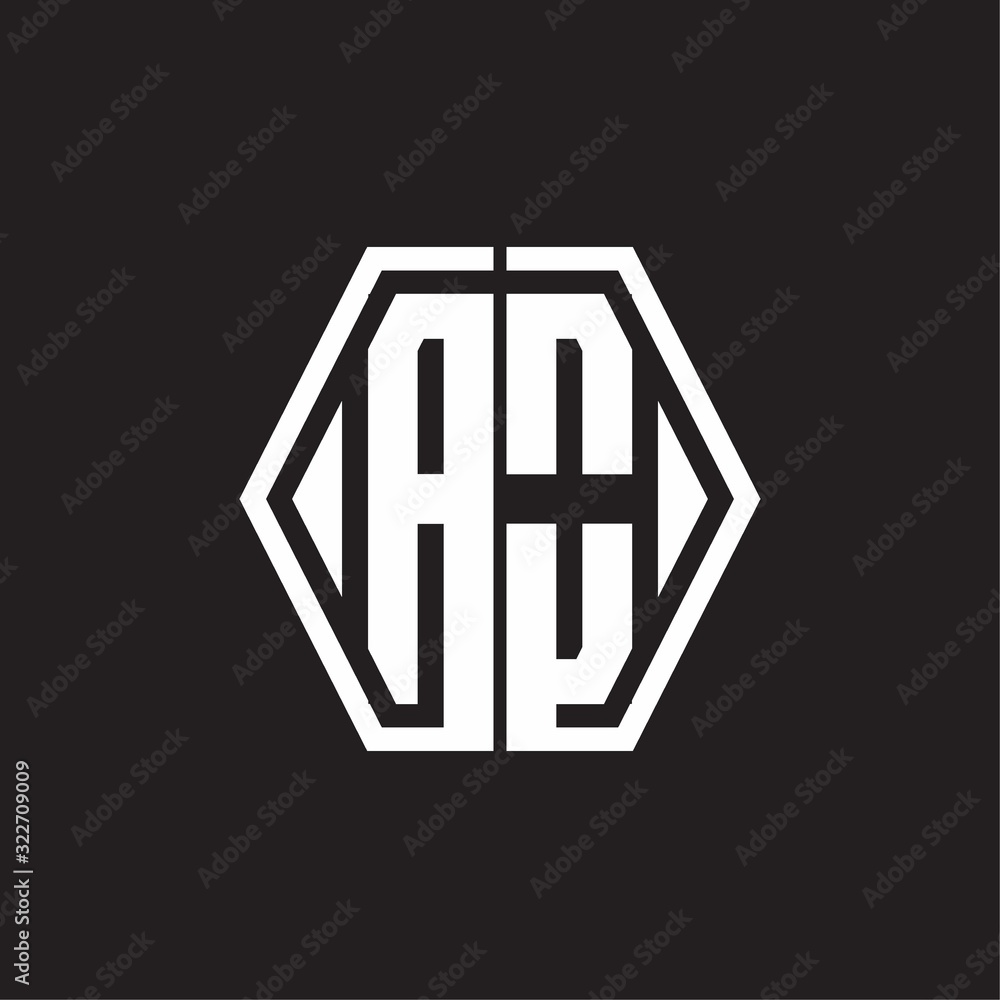 AO Logo monogram with hexagon line rounded design template AO Logo monogram with hexagon line rounded design template