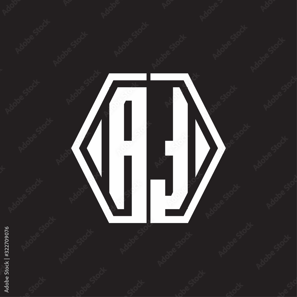 AT Logo monogram with hexagon line rounded design template AT Logo monogram with hexagon line rounded design template