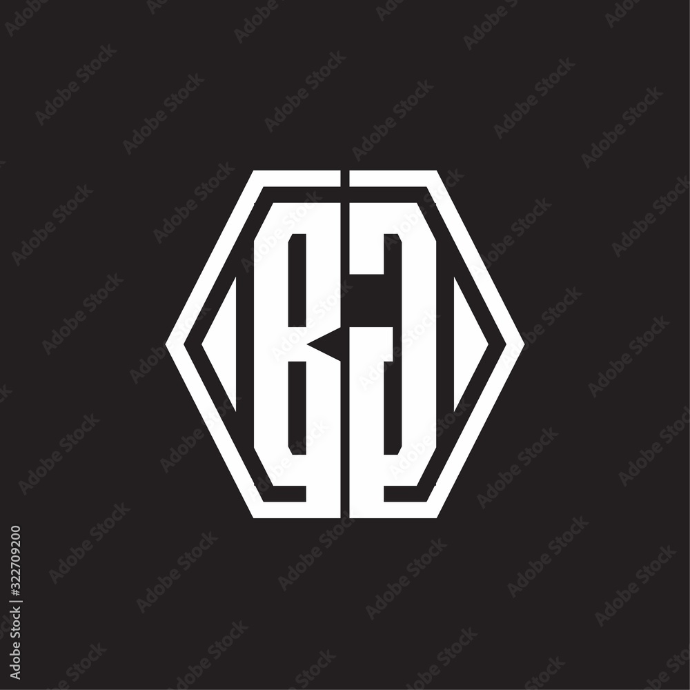 BG Logo monogram with hexagon line rounded design template BG Logo monogram with hexagon line rounded design template