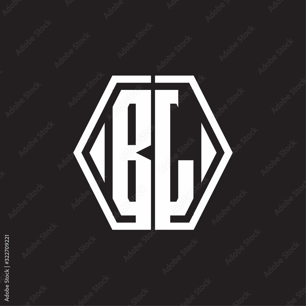 BL Logo monogram with hexagon line rounded design template BL Logo monogram with hexagon line rounded design template