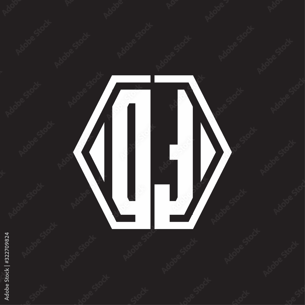 DT Logo monogram with hexagon line rounded design template DT Logo monogram with hexagon line rounded design template