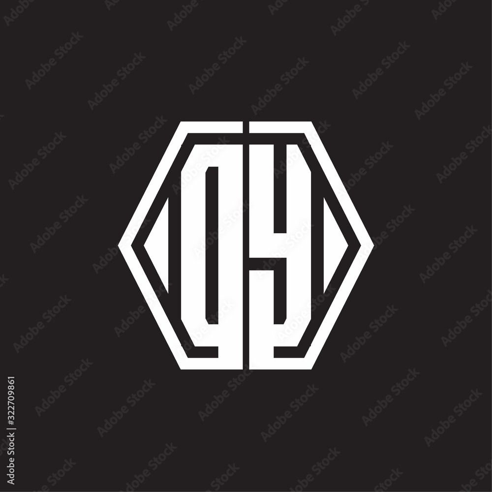 DY Logo monogram with hexagon line rounded design template DY Logo monogram with hexagon line rounded design template