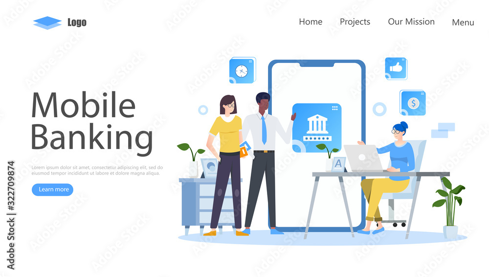 Mobile Banking Vector Illustration Concept , Suitable for web landing page, ui, mobile app, editorial design, flyer, banner, and other related occasion Mobile Banking Vector Illustration Concept , Suitable for web landing page, ui, mobile app, editorial design, flyer, banner, and other related occasion