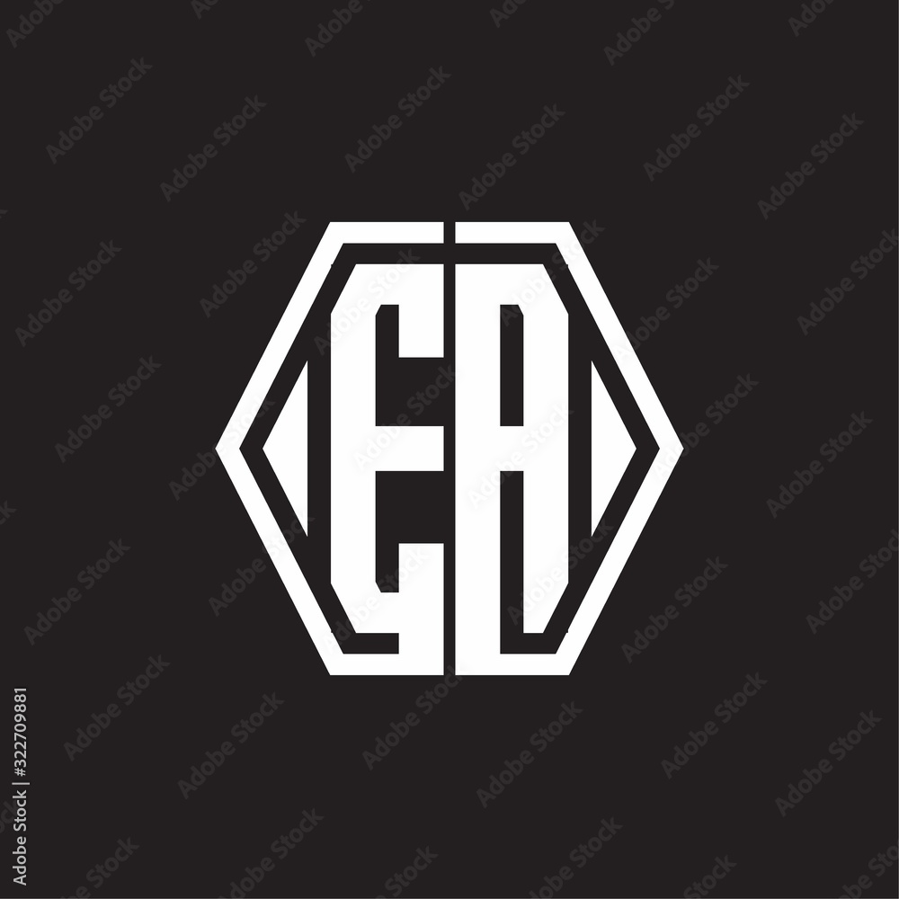 EA Logo monogram with hexagon line rounded design template EA Logo monogram with hexagon line rounded design template