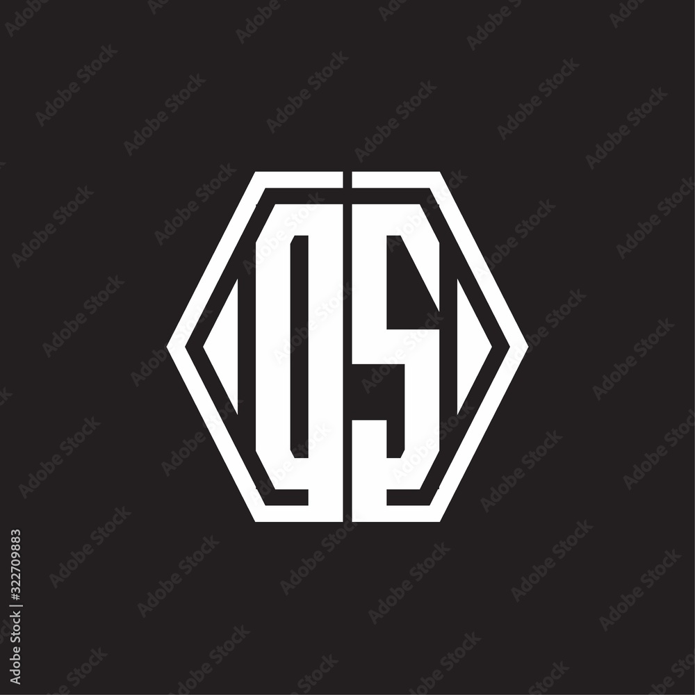 DS Logo monogram with hexagon line rounded design template DS Logo monogram with hexagon line rounded design template