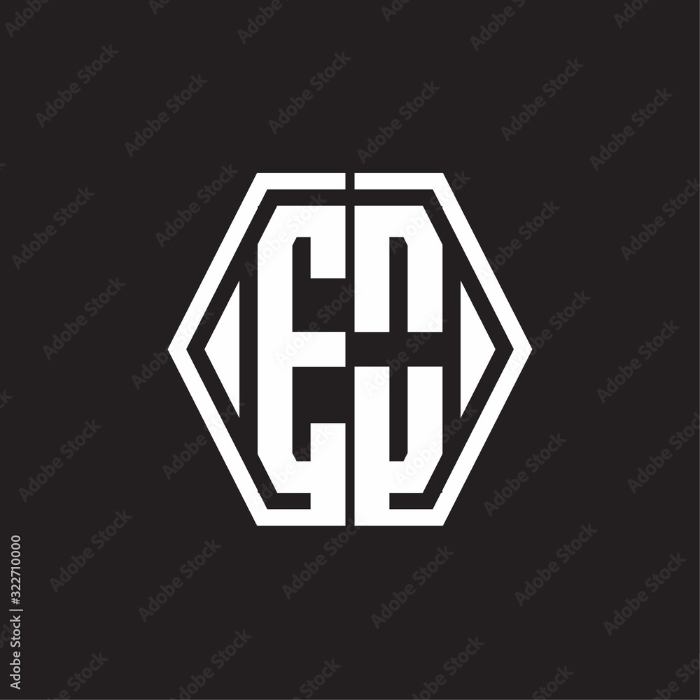 EO Logo monogram with hexagon line rounded design template EO Logo monogram with hexagon line rounded design template
