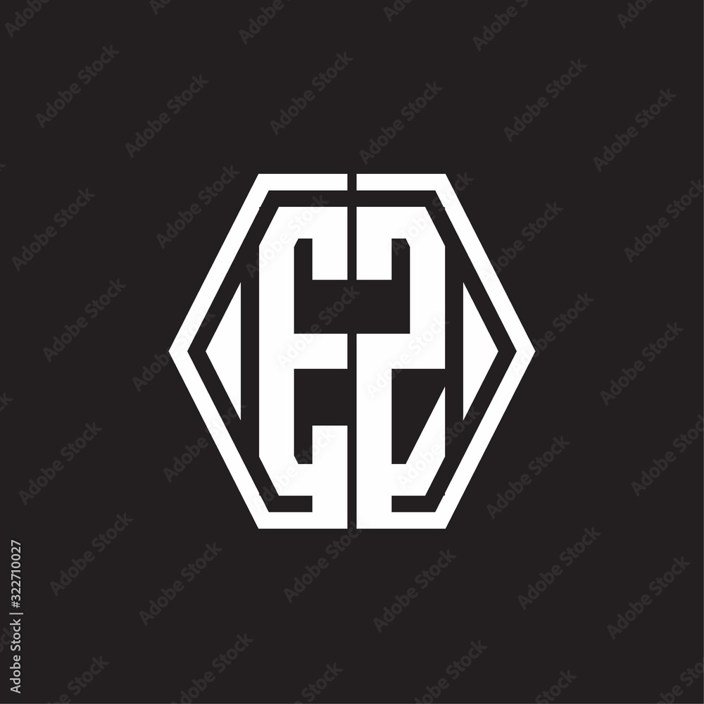 EZ Logo monogram with hexagon line rounded design template EZ Logo monogram with hexagon line rounded design template