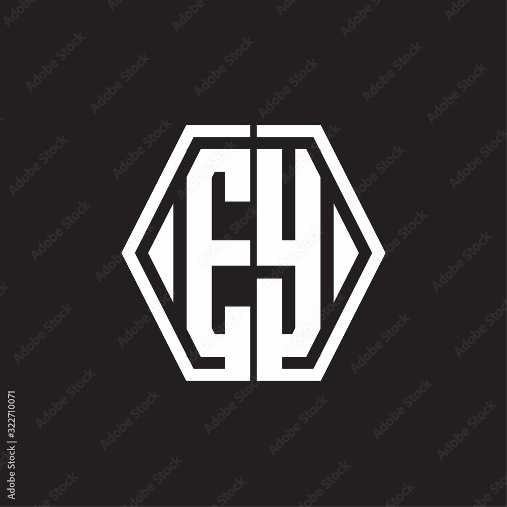 EY Logo monogram with hexagon line rounded design template EY Logo monogram with hexagon line rounded design template
