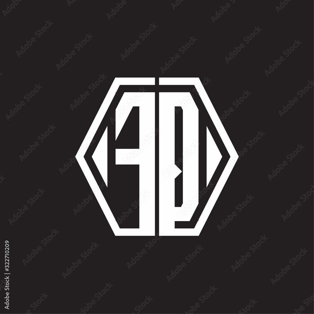 FQ Logo monogram with hexagon line rounded design template FQ Logo monogram with hexagon line rounded design template