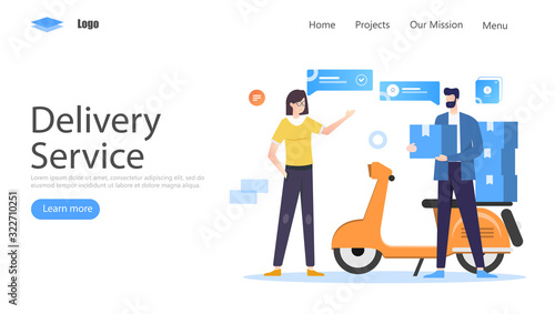 Online Delivery Service Vector Illustration Concept, Suitable for web landing page, ui, mobile app, editorial design, flyer, banner, and other related occasion