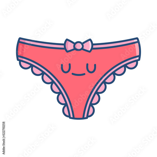 kawaii pink smiling panties cartoon