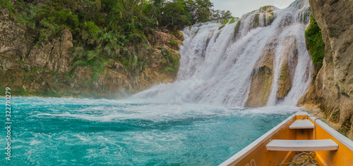 beautiful small waterfalls, Waterfall hidden in the (EL SALTO-EL MECO) san luis potosi Mexico photo