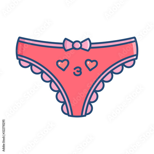 kawaii pink smiling panties cartoon