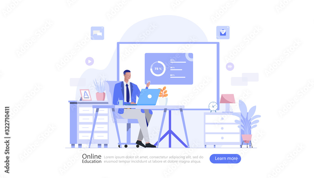 Online Education Vector Illustration Concept , Suitable for web landing page, ui, mobile app, editorial design, flyer, banner, and other related occasion Online Education Vector Illustration Concept , Suitable for web landing page, ui, mobile app, editorial design, flyer, banner, and other related occasion