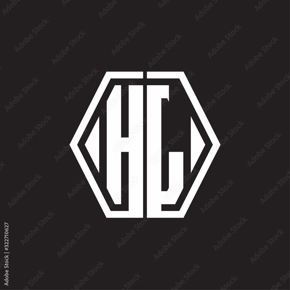 HL Logo monogram with hexagon line rounded design template HL Logo monogram with hexagon line rounded design template