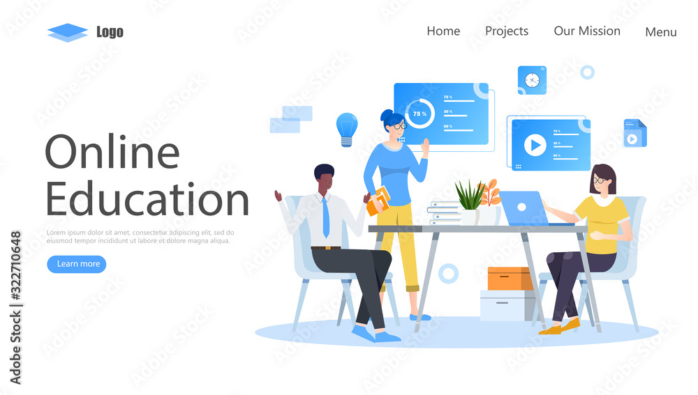 Online Education Vector Illustration Concept, Suitable for web landing page, ui, mobile app, editorial design, flyer, banner, and other related occasion