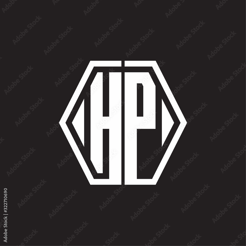 HP Logo monogram with hexagon line rounded design template HP Logo monogram with hexagon line rounded design template