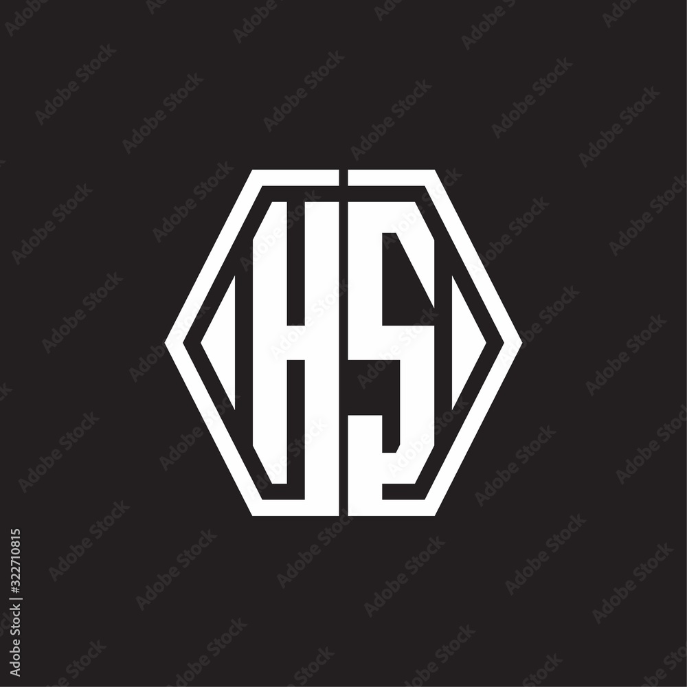 HS Logo monogram with hexagon line rounded design template HS Logo monogram with hexagon line rounded design template