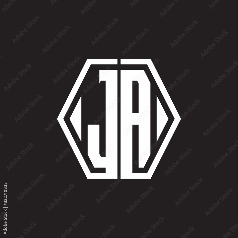 JA Logo monogram with hexagon line rounded design template JA Logo monogram with hexagon line rounded design template