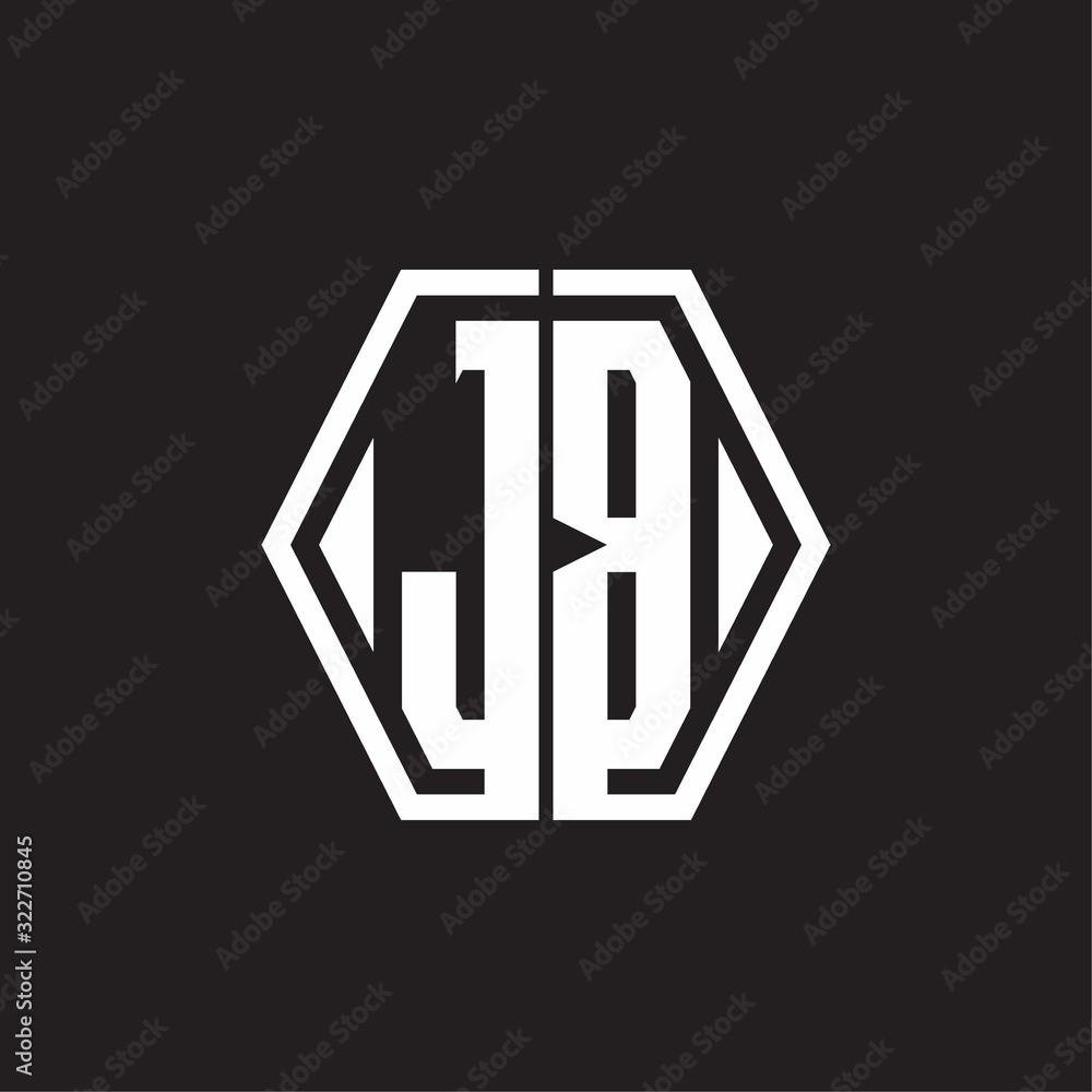 JB Logo monogram with hexagon line rounded design template JB Logo monogram with hexagon line rounded design template