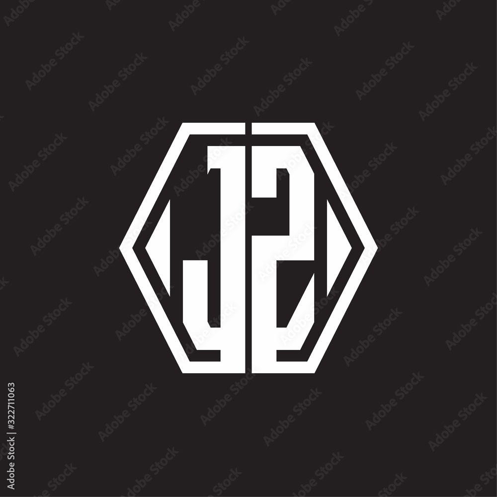 JZ Logo monogram with hexagon line rounded design template JZ Logo monogram with hexagon line rounded design template