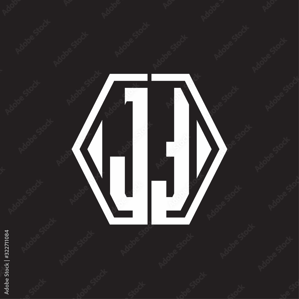 JT Logo monogram with hexagon line rounded design template JT Logo monogram with hexagon line rounded design template