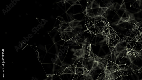 Graphic background molecule and communication. Connected lines with dots. Concept of the science, chemistry, biology, medicine, technology.